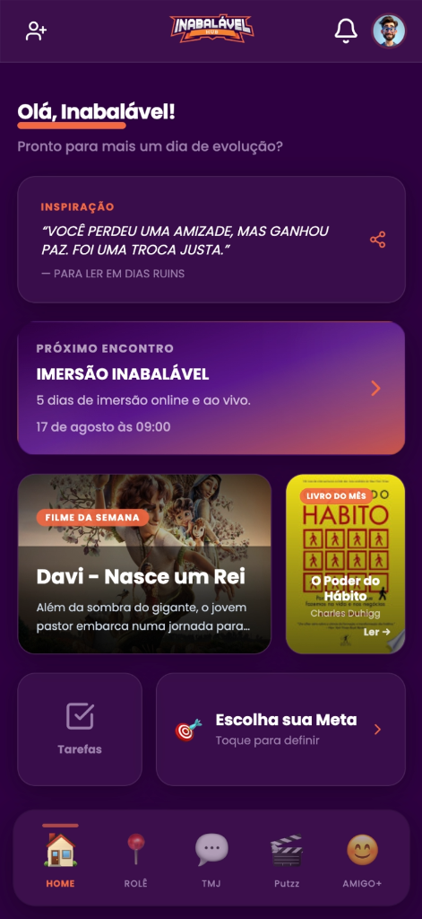 Inabalável App Home